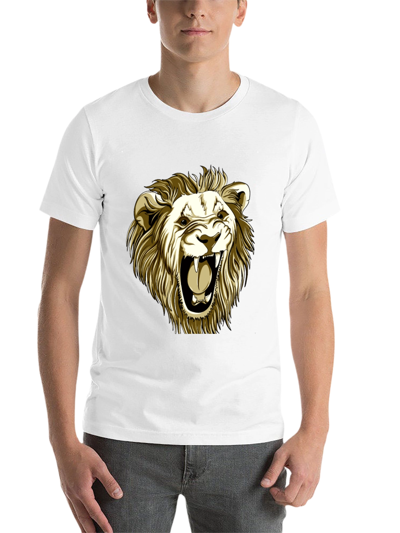 Roaring Lion Graphic Tee - Black Cotton T-Shirt