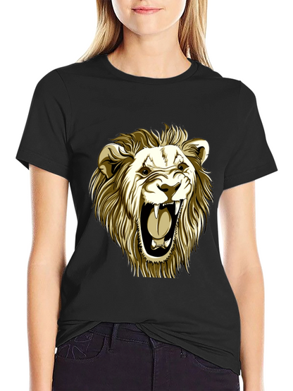 Roaring Lion Graphic Tee - Black Cotton T-Shirt