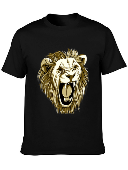 Roaring Lion Graphic Tee - Black Cotton T-Shirt