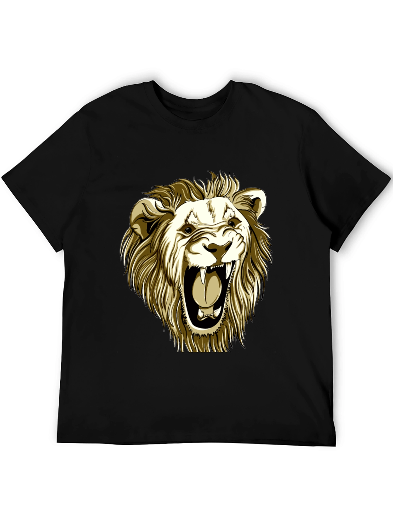 Roaring Lion Graphic Tee - Black Cotton T-Shirt