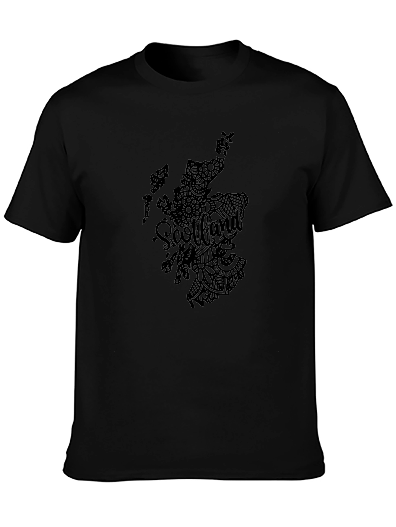 Scotland Map Graphic Black T-Shirt