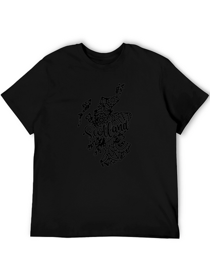Scotland Map Graphic Black T-Shirt