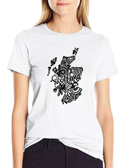 Scotland Map Graphic Black T-Shirt