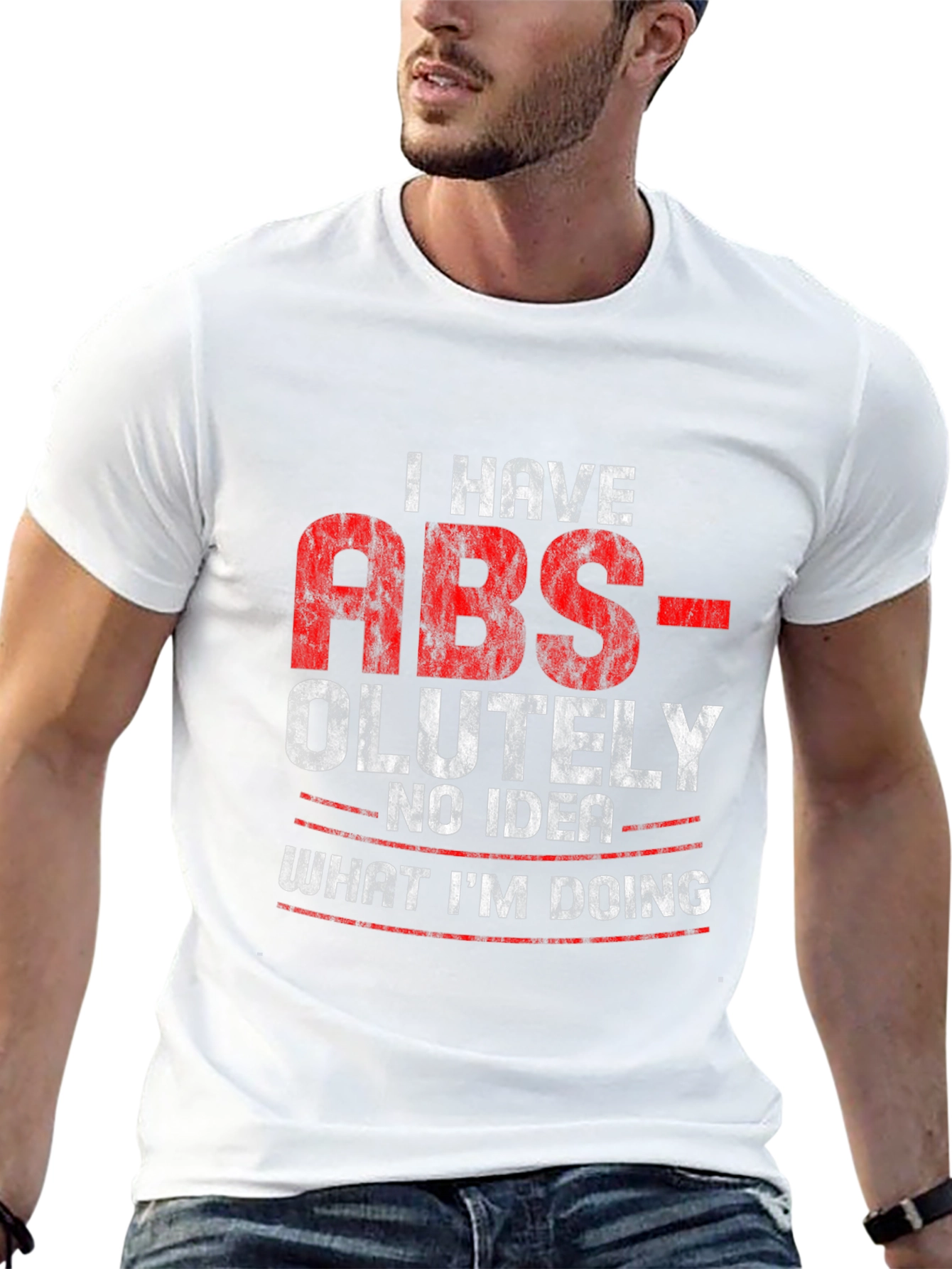 Funny ABS-olutely No Idea Graphic Tee Shirt