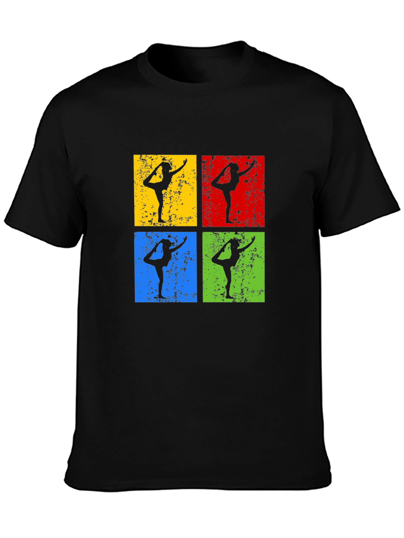 Yoga Pose Retro Style Graphic T-Shirt