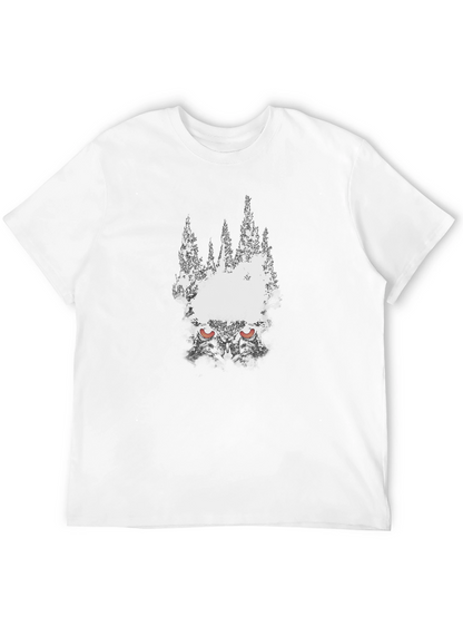 Mens Black Graphic Tee - Wolf Eyes Design