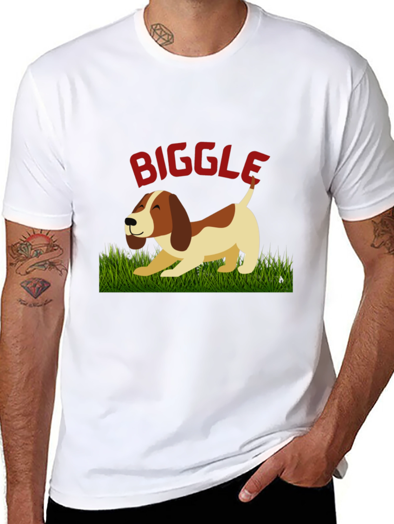 Biggle Dog Graphic Tee - Unisex Black T-Shirt