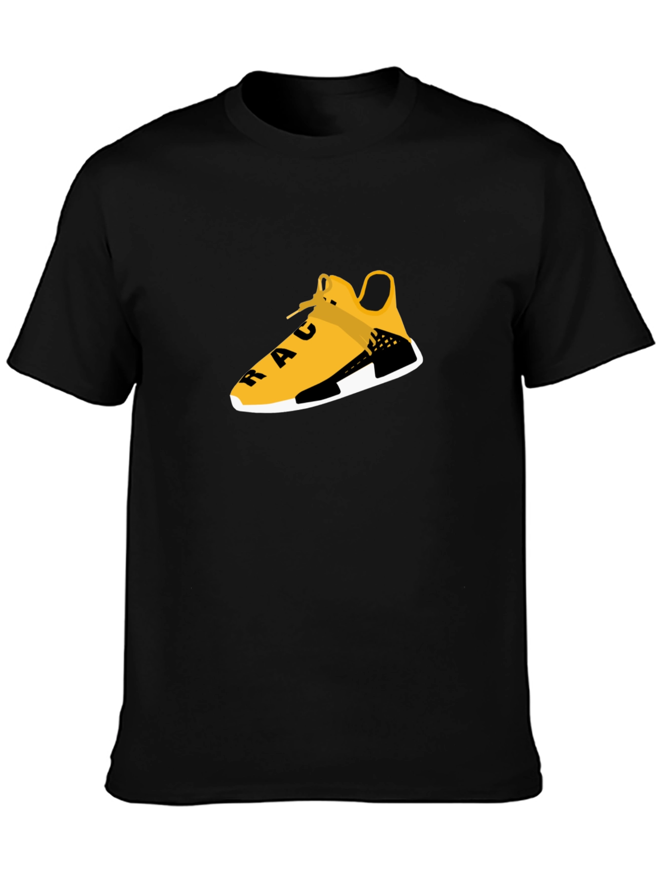 Black Tee with Graphic Shoe Design