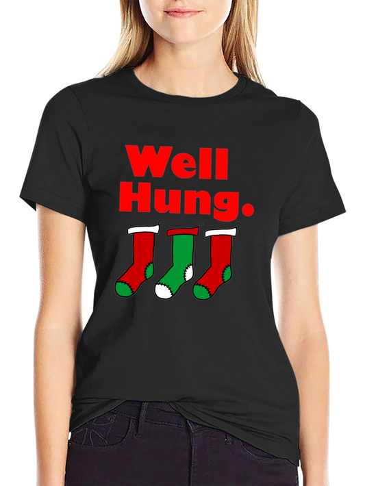 Well Hung Christmas Stockings T-Shirt