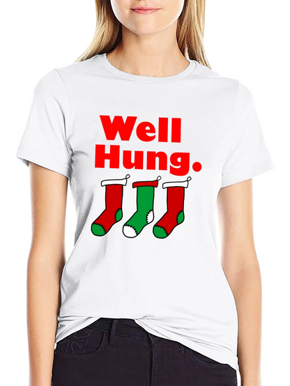 Well Hung Christmas Stockings T-Shirt
