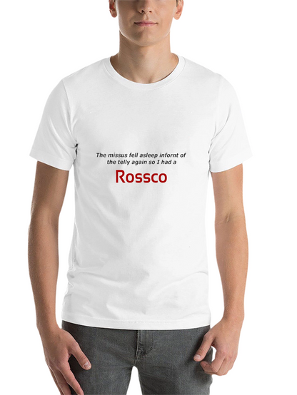 Rossco Black T-Shirt - Humorous Slogan Tee