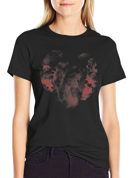 Black T-Shirt with Abstract Red Design
