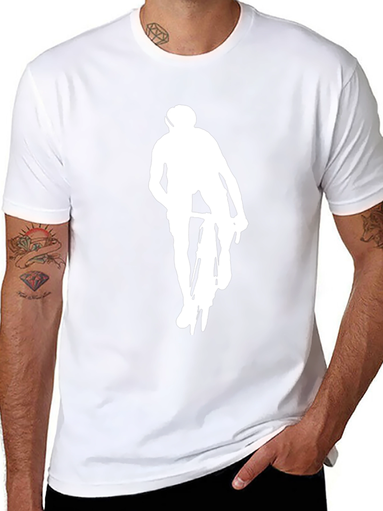 Black Cyclist Graphic Tee - Modern Style