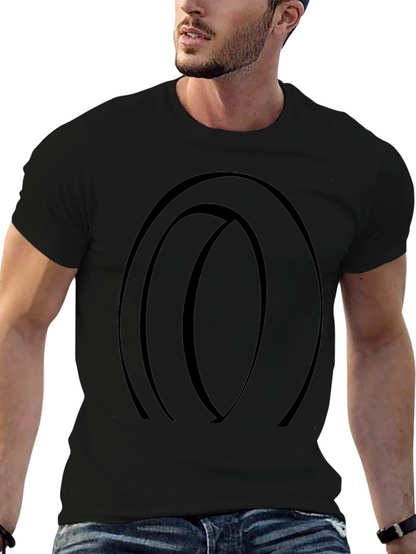 Abstract Circle Graphic Black T-Shirt