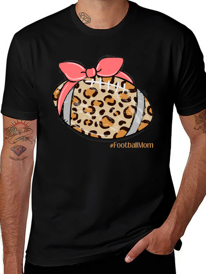 Football Mom Leopard Print T-Shirt