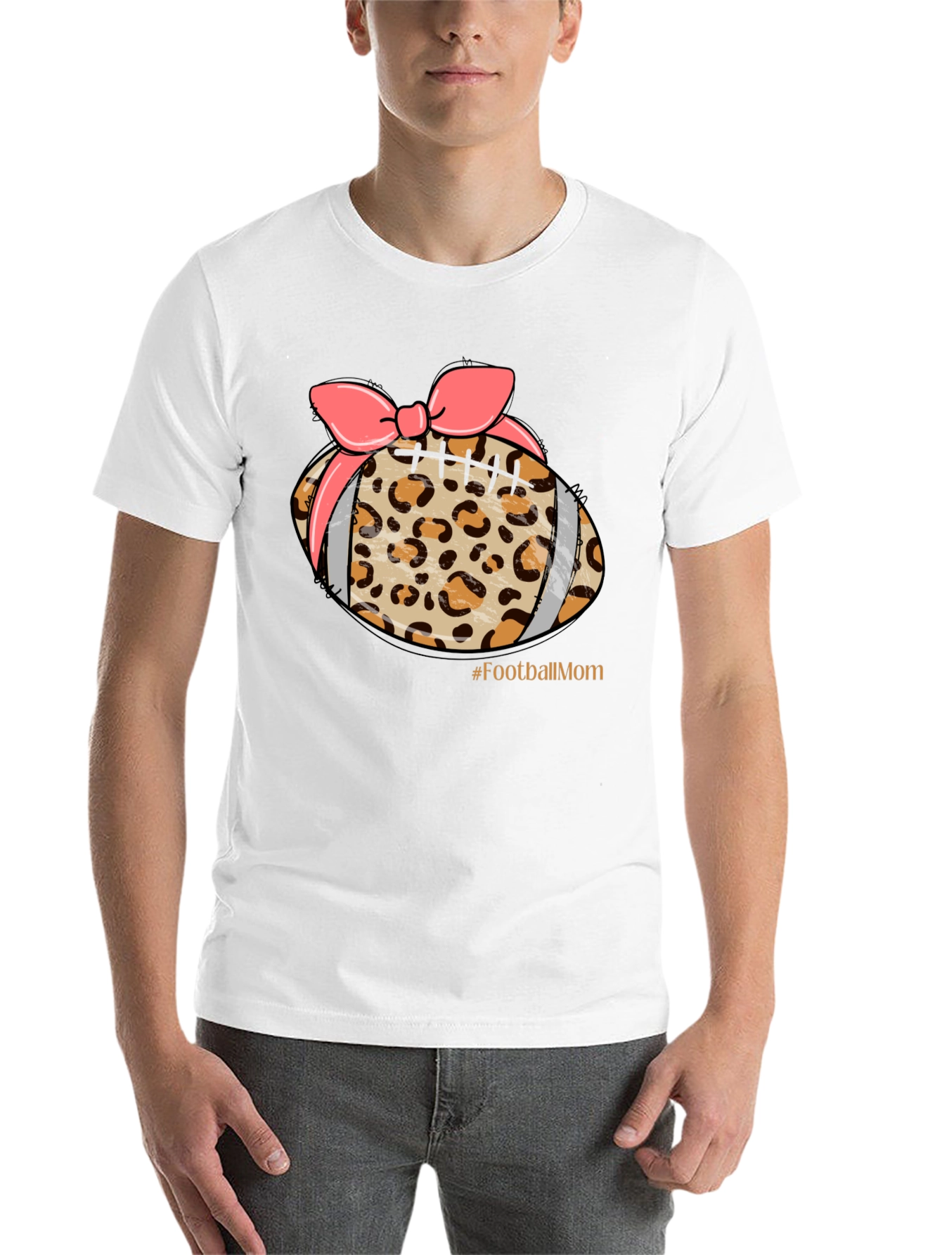 Football Mom Leopard Print T-Shirt