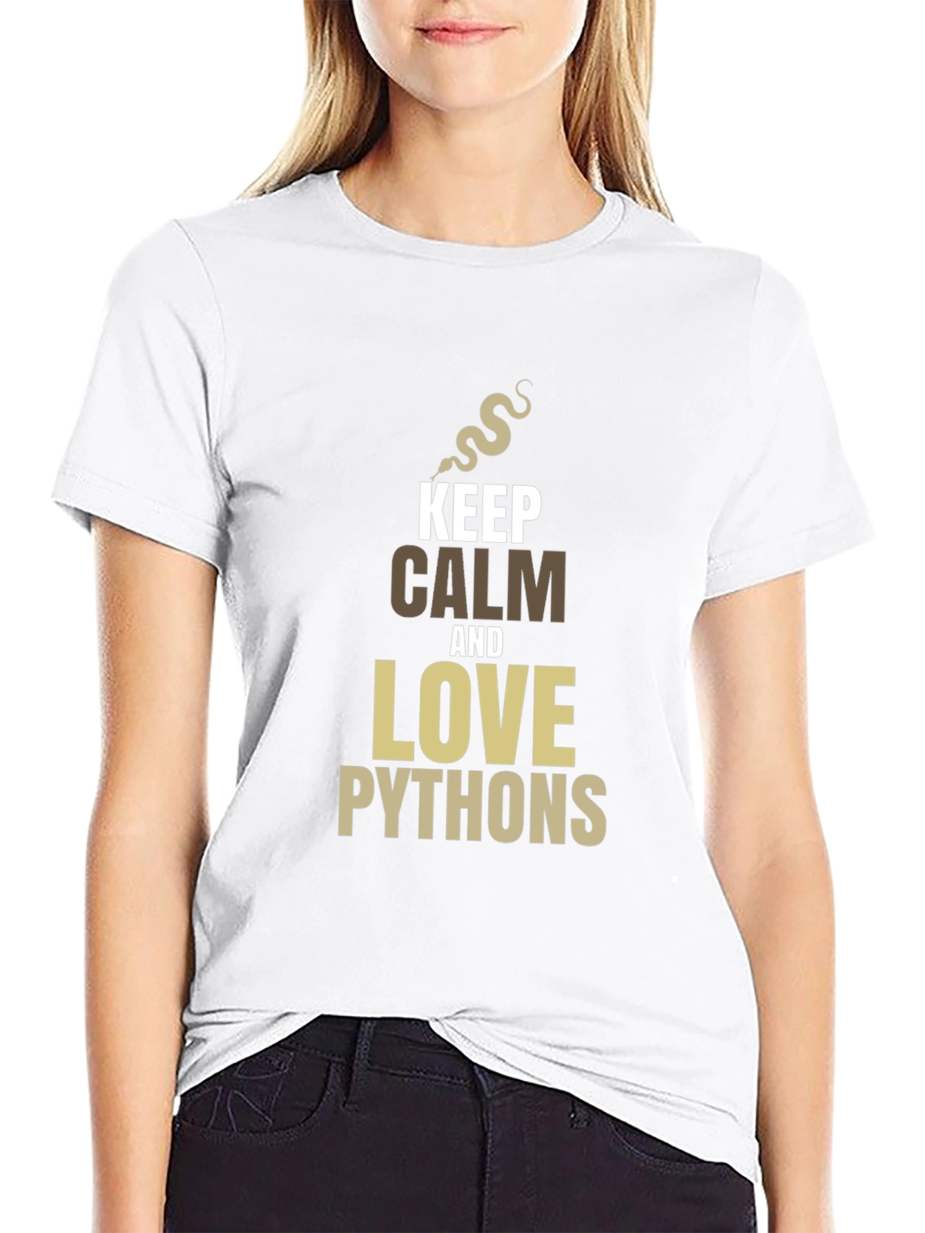 Keep Calm and Love Pythons Black T-Shirt
