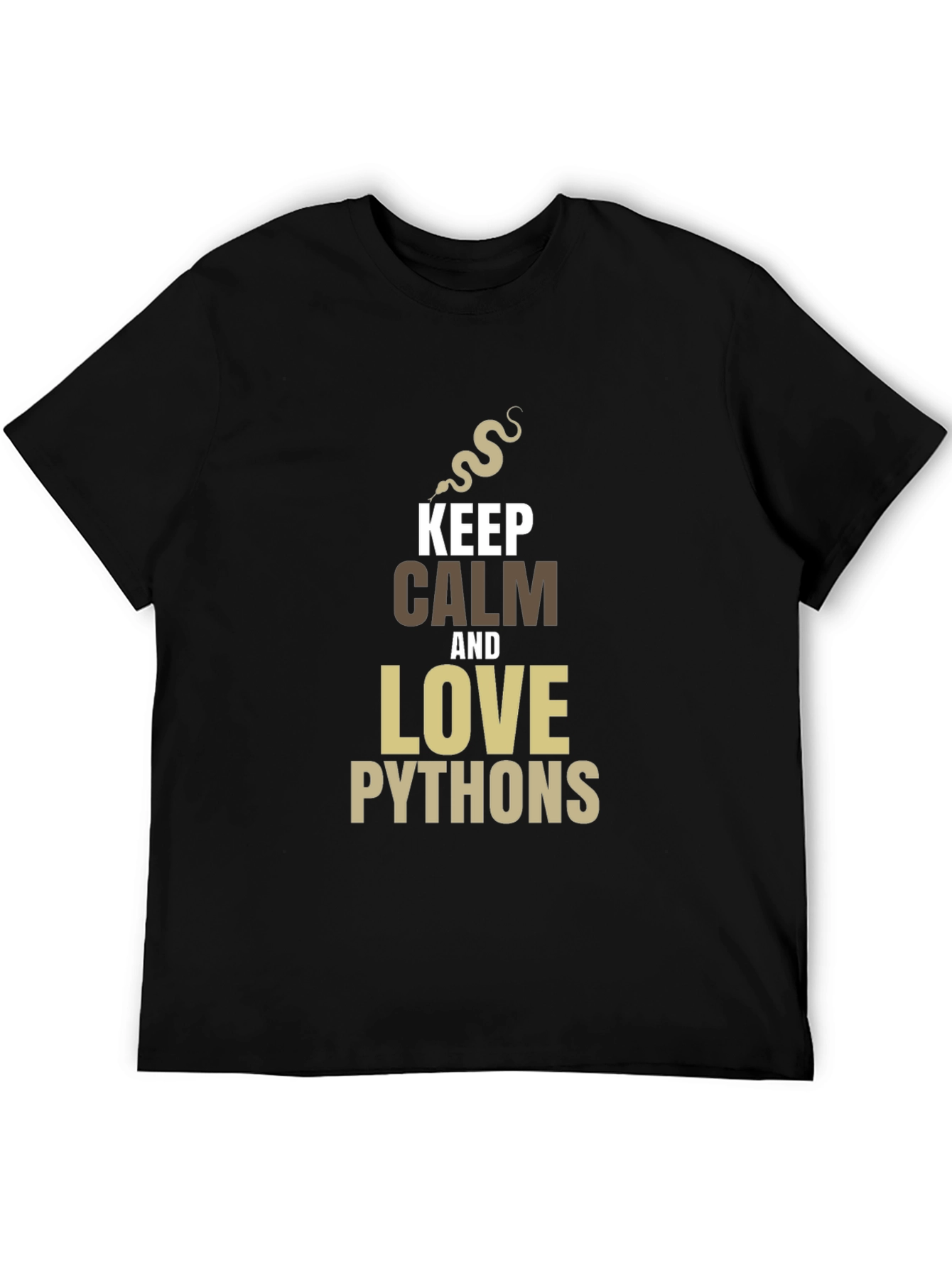 Keep Calm and Love Pythons Black T-Shirt