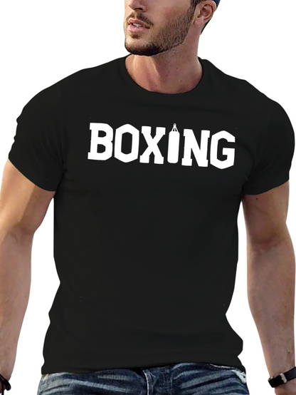 Boxing T-Shirt - Black Tee with Punching Bag Graphic