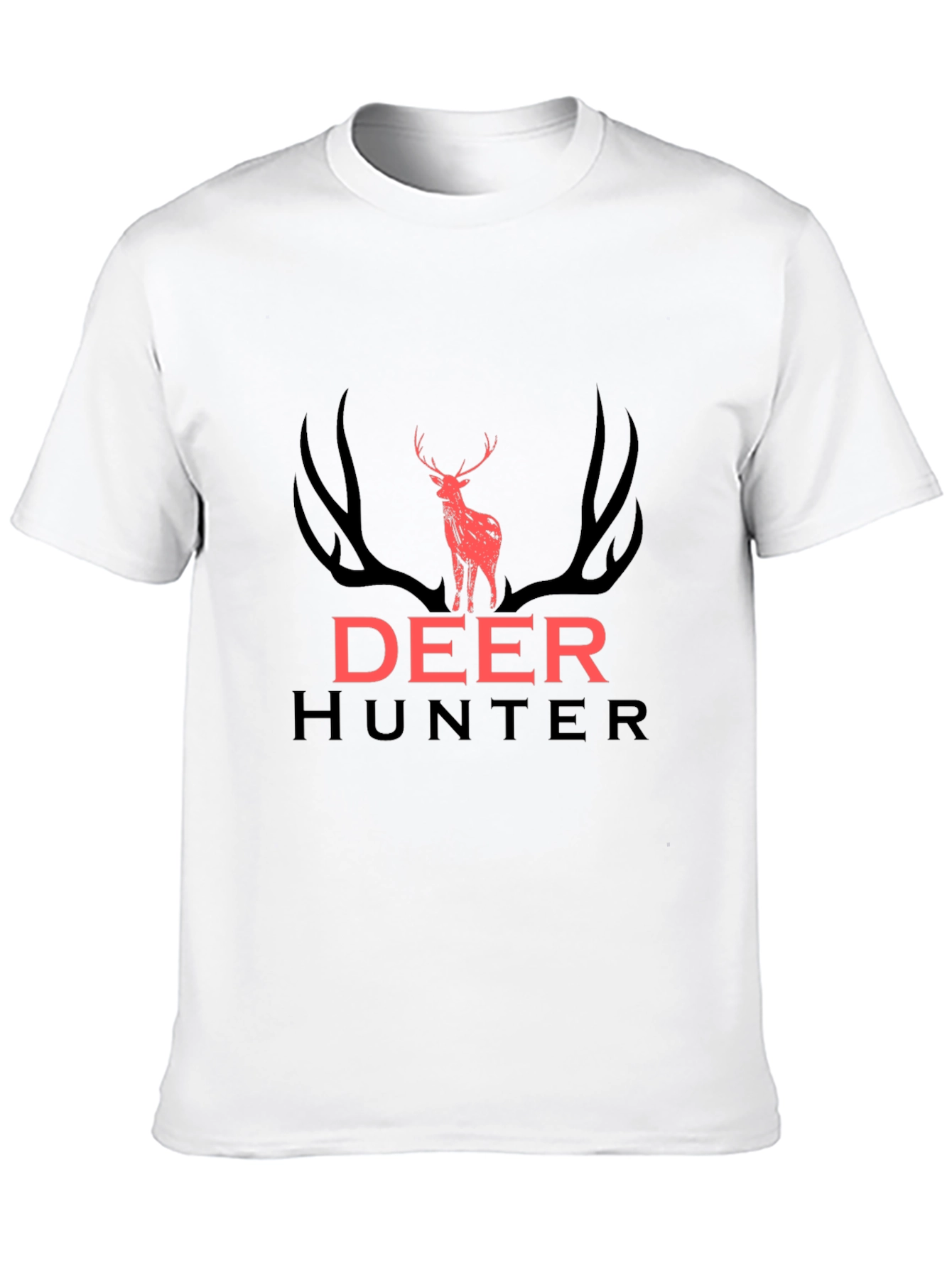 Deer Hunter Graphic Tee - Black Cotton T-Shirt