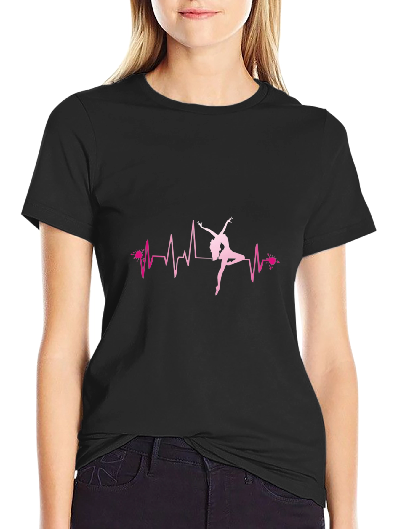 Dance Heartbeat Graphic Tee - Black