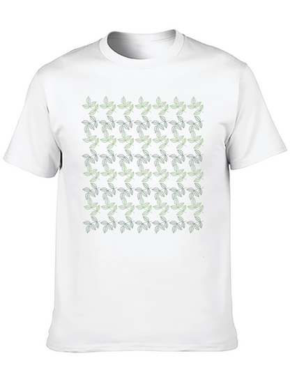 Leaf Pattern Black T-Shirt