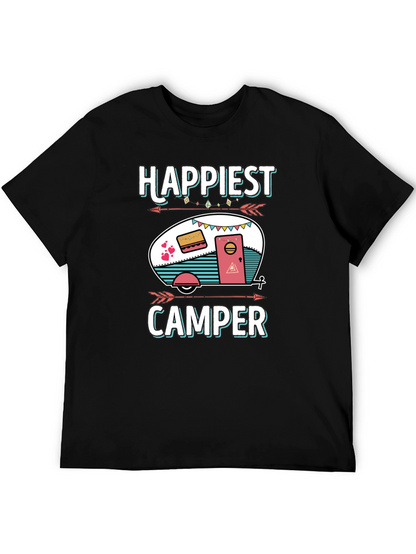 Happiest Camper Graphic T-Shirt - Camping Lover Tee