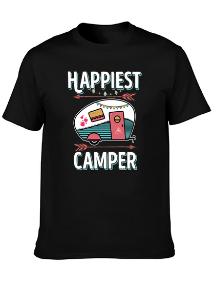 Happiest Camper Graphic T-Shirt - Camping Lover Tee