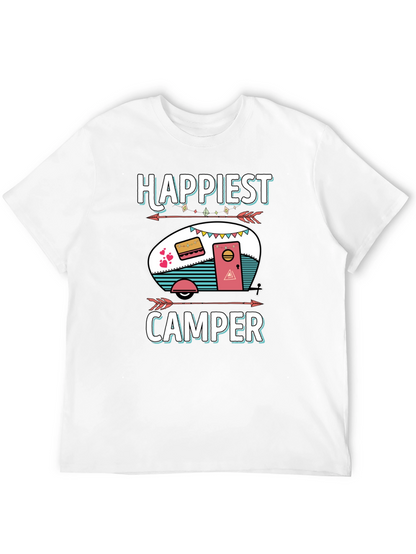 Happiest Camper Graphic T-Shirt - Camping Lover Tee