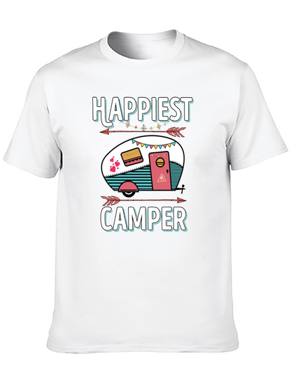Happiest Camper Graphic T-Shirt - Camping Lover Tee