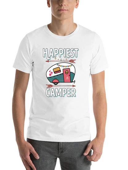 Happiest Camper Graphic T-Shirt - Camping Lover Tee