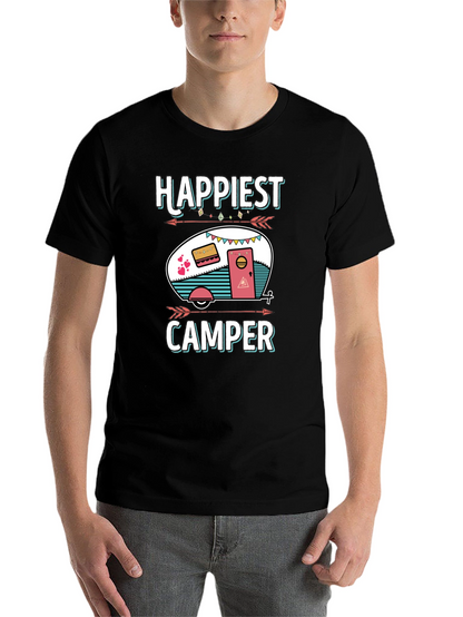 Happiest Camper Graphic T-Shirt - Camping Lover Tee