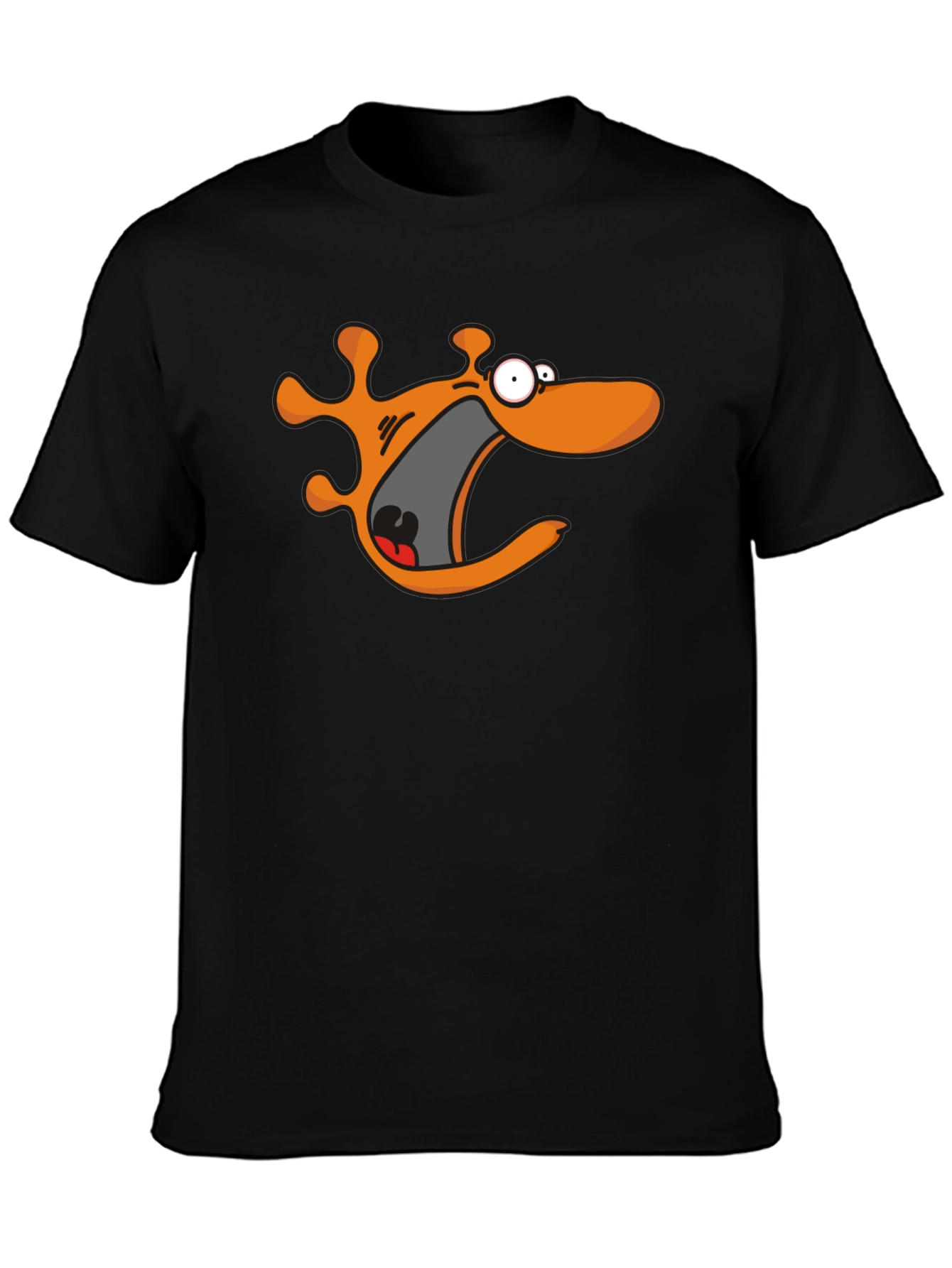 Cartoon Monster Black T-Shirt