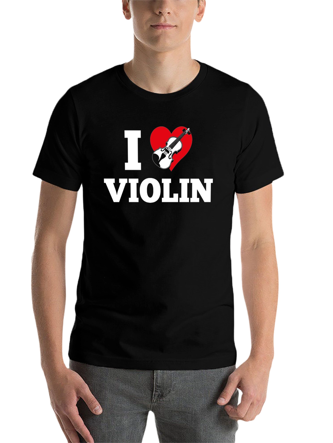 I Heart Violin Black T-Shirt - Music Lover Tee
