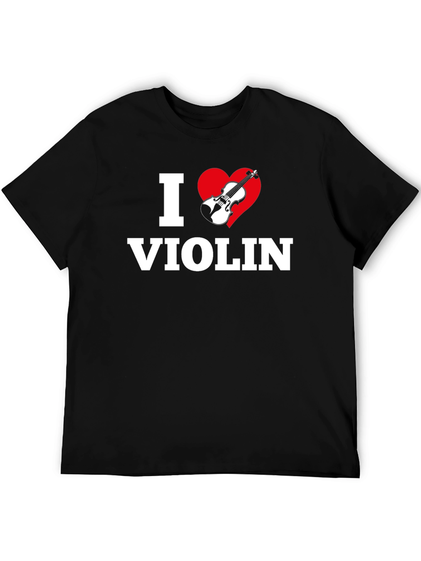 I Heart Violin Black T-Shirt - Music Lover Tee