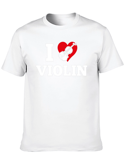 I Heart Violin Black T-Shirt - Music Lover Tee