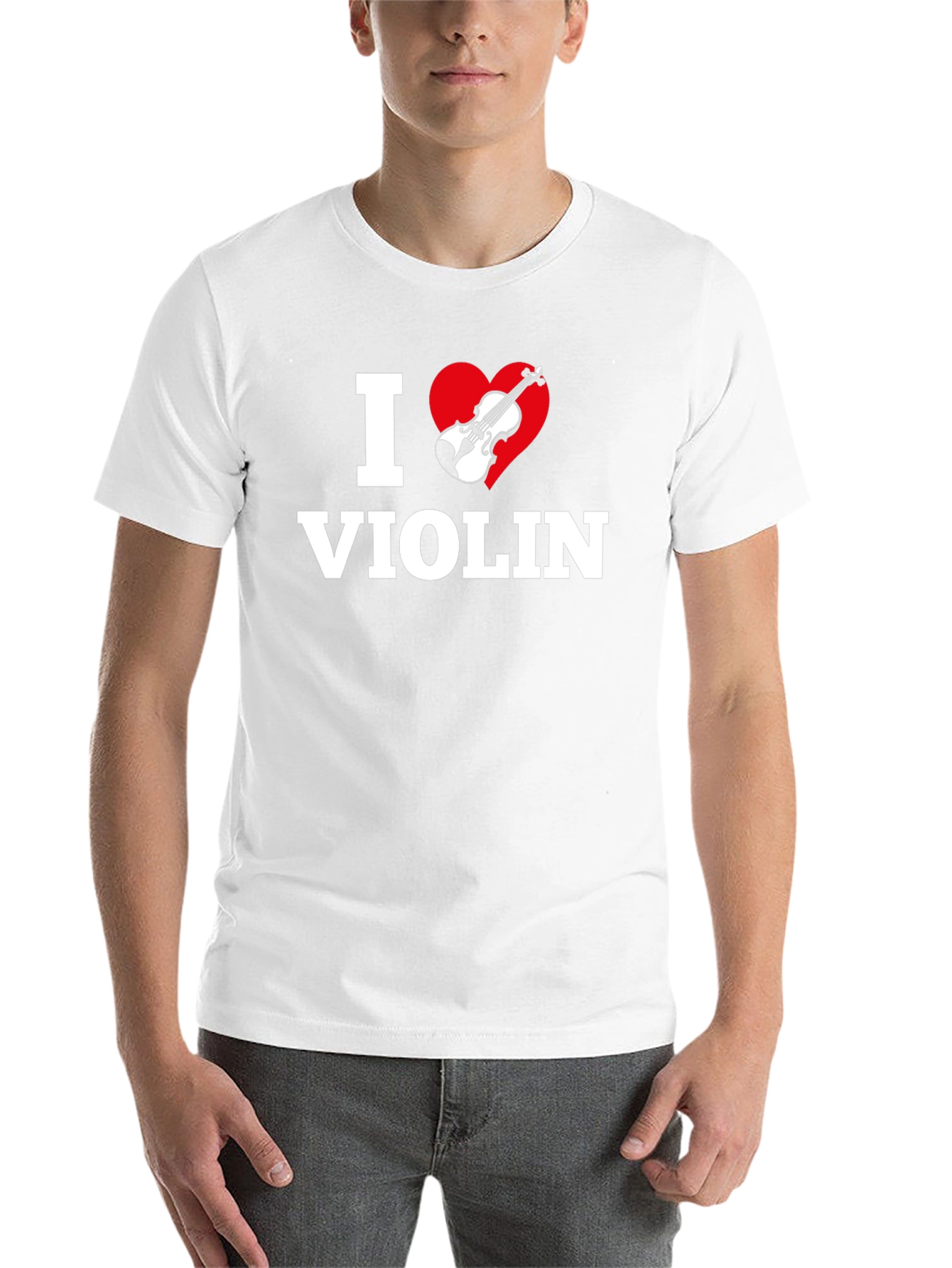 I Heart Violin Black T-Shirt - Music Lover Tee