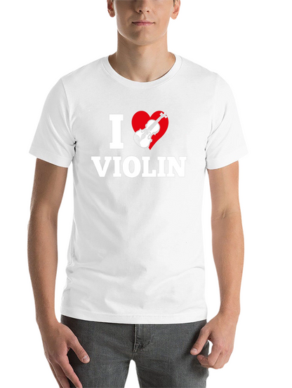 I Heart Violin Black T-Shirt - Music Lover Tee