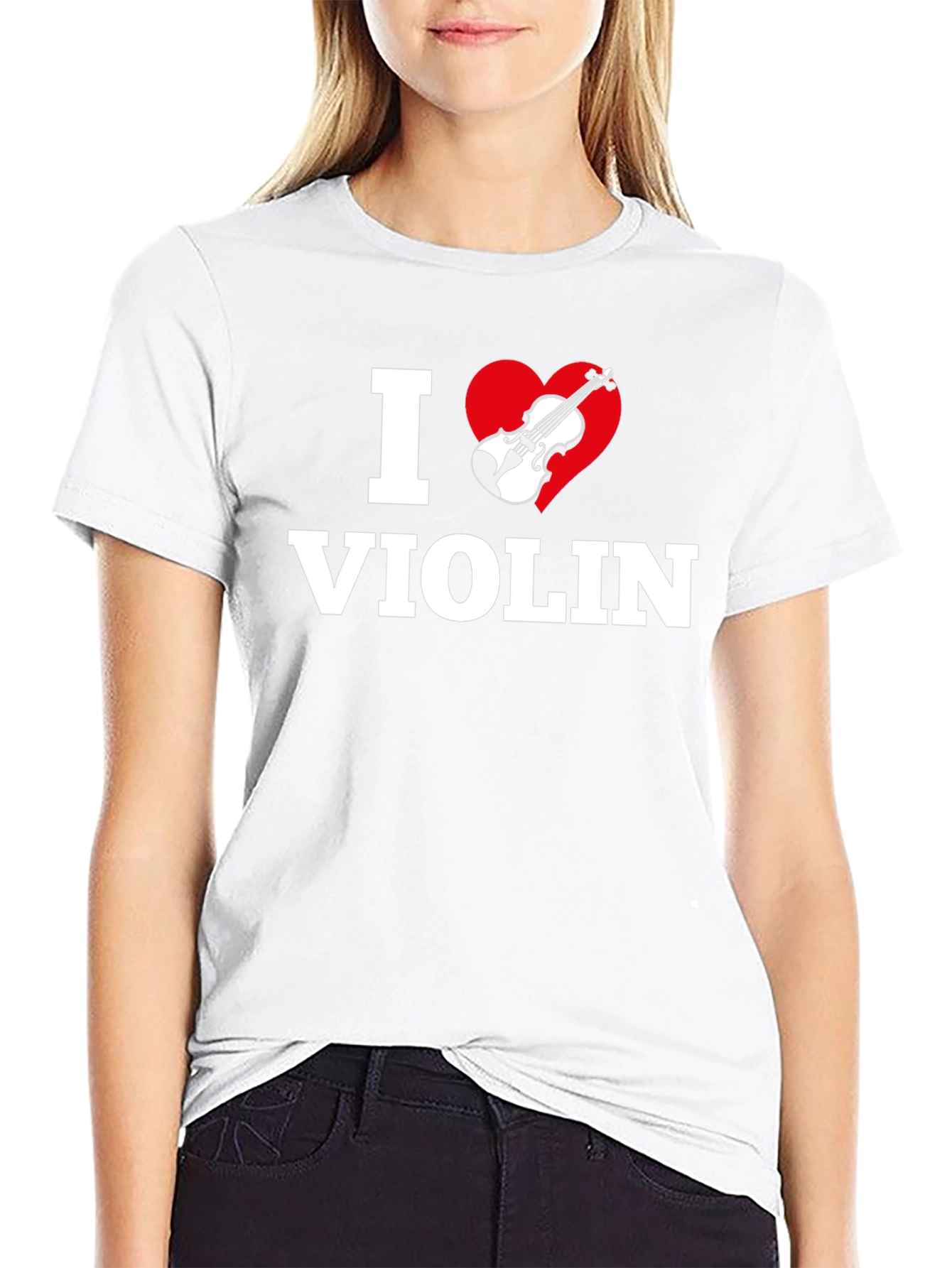 I Heart Violin Black T-Shirt - Music Lover Tee