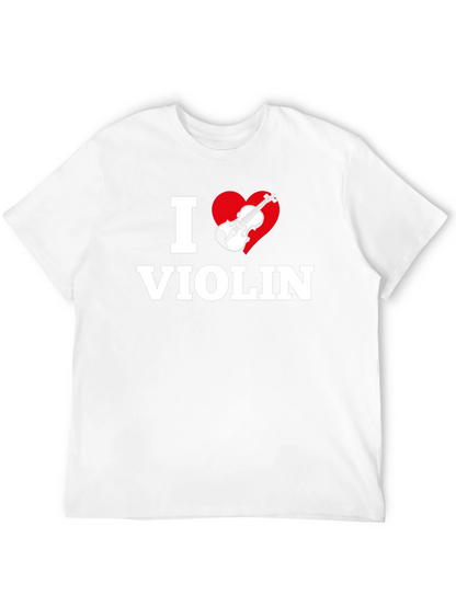 I Heart Violin Black T-Shirt - Music Lover Tee