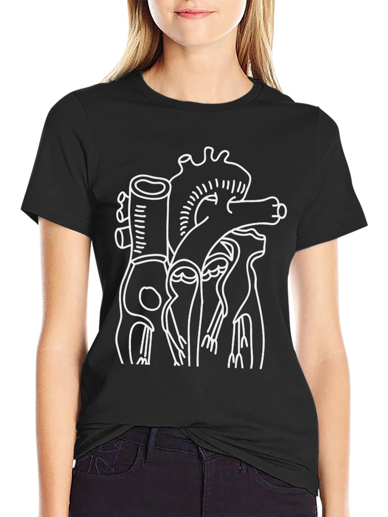 Anatomical Heart Graphic Tee - Black