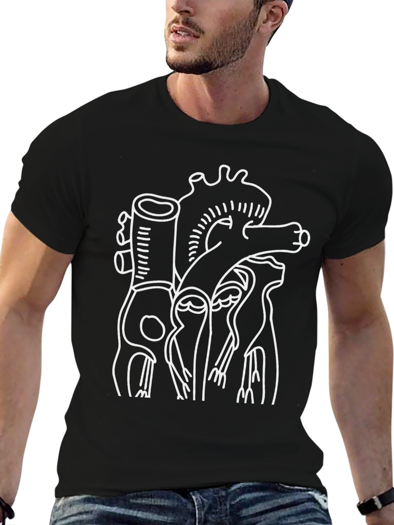 Anatomical Heart Graphic Tee - Black