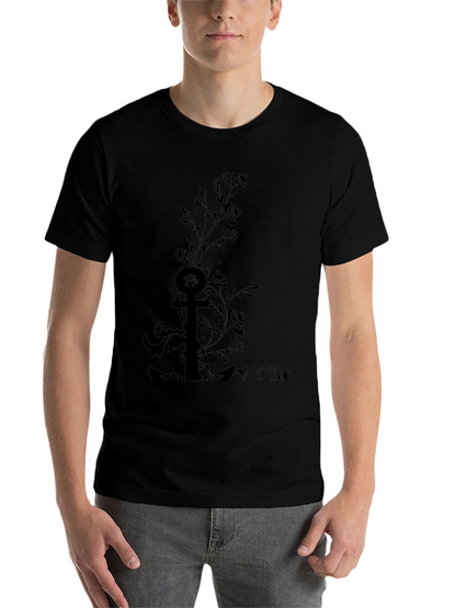 Black Floral Anchor Graphic Tee