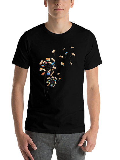 Book Dandelion T-Shirt - Literary Black Tee