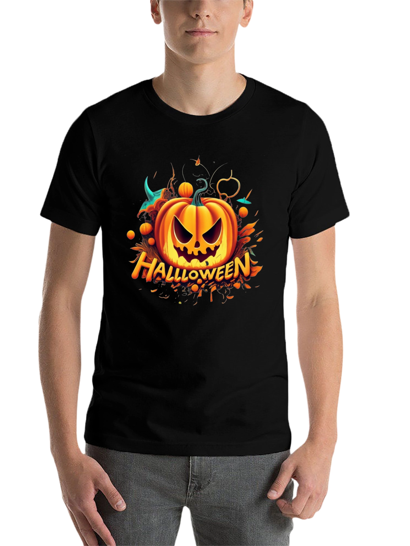 Halloween Pumpkin Graphic T-Shirt - Spooky Season Apparel
