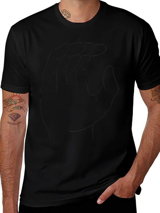 Hand Gesture Outline Black Tee