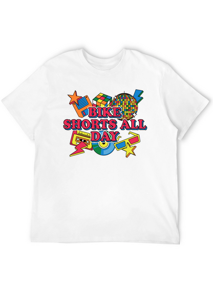 Bike Shorts All Day Retro 80s T-Shirt