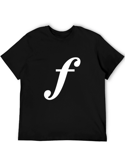 Black T-Shirt with White f Logo