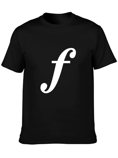 Black T-Shirt with White f Logo