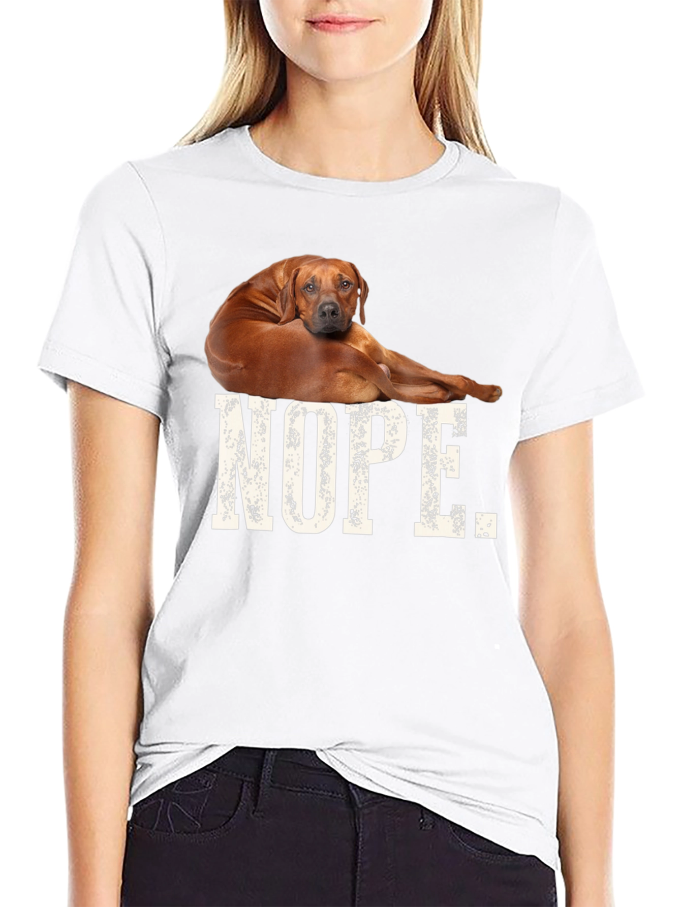 Nope Dog T-Shirt Funny Novelty Tee